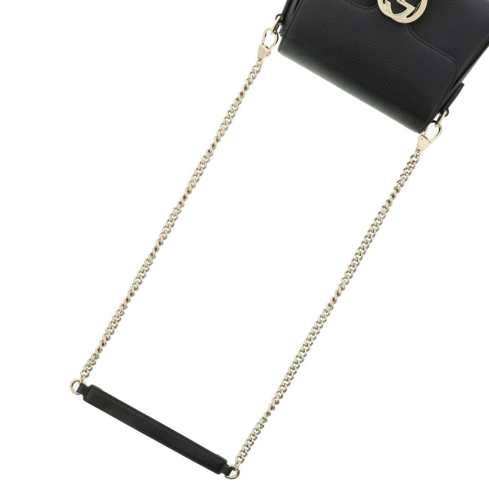 GUCCI Interlocking Chain Shoulder Bag Messenger Black B - Picture 6 of 6